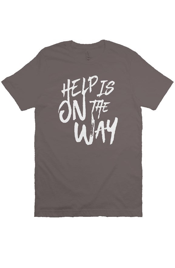 "Help Is On The Way" Short Sleeve T-Shirt (Asphalt