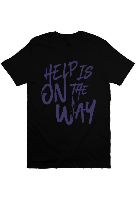 "Help Is On The Way" Short Sleeve T-Shirt (Black/P