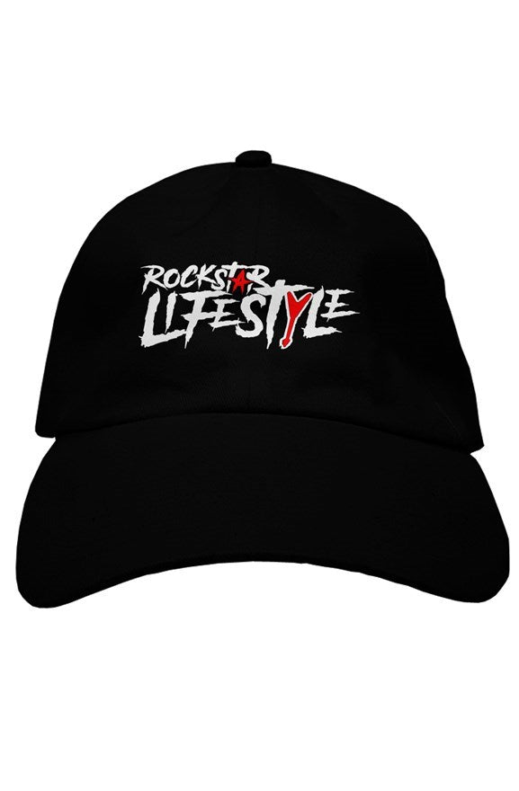 Black Rockstar Lifestyle Dad Hat (White Lettering)