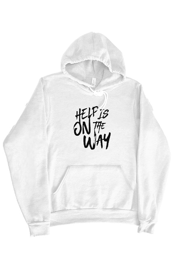 Help Is On The Way Pullover Hoodie - White/BLK Let