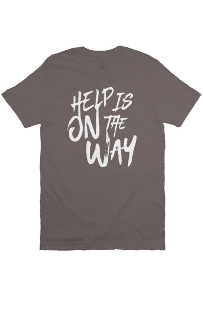 "Help Is On The Way" Short Sleeve T-Shirt (Asphalt