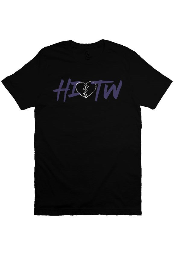 "HIOTW" Broken Heart Short Sleeve T-Shirt (Black/P