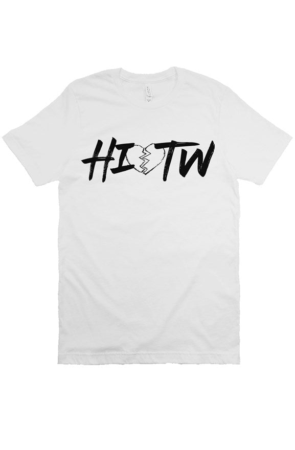 "HIOTW" Broken Heart Short Sleeve T-Shirt (White/B