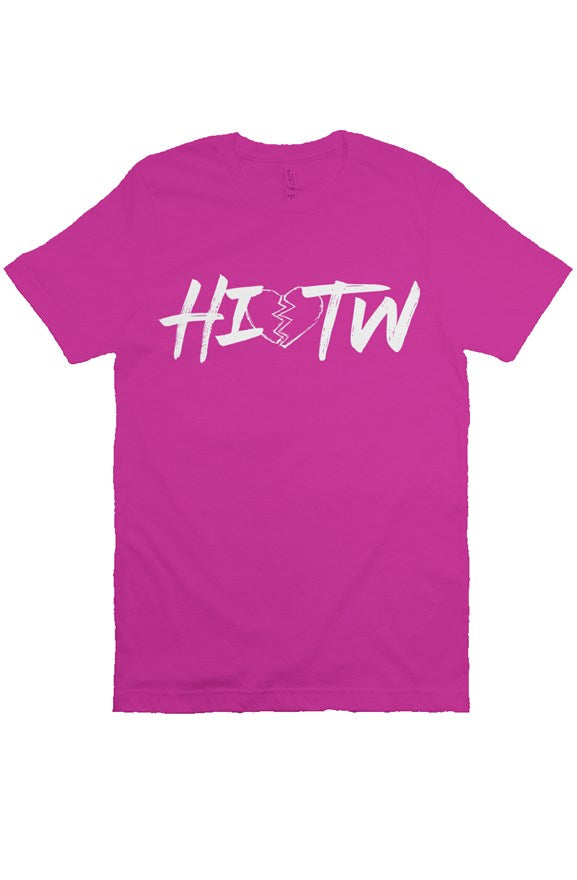 "HIOTW" Broken Heart Short Sleeve T-Shirt (Berry/W