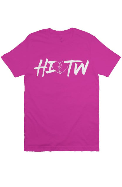 "HIOTW" Broken Heart Short Sleeve T-Shirt (Berry/W