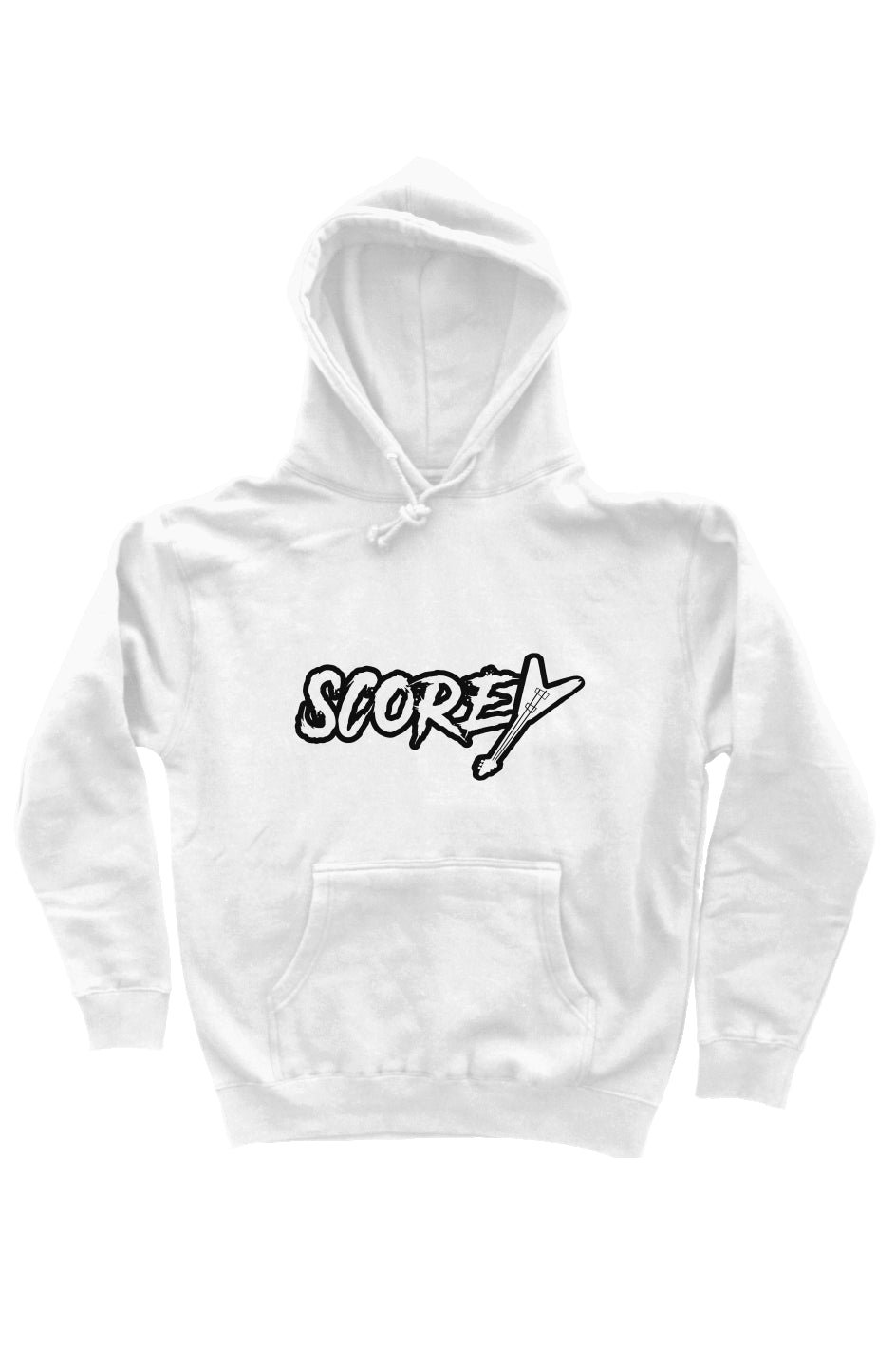 Scorey white Pullover Hoodie Black Lettering