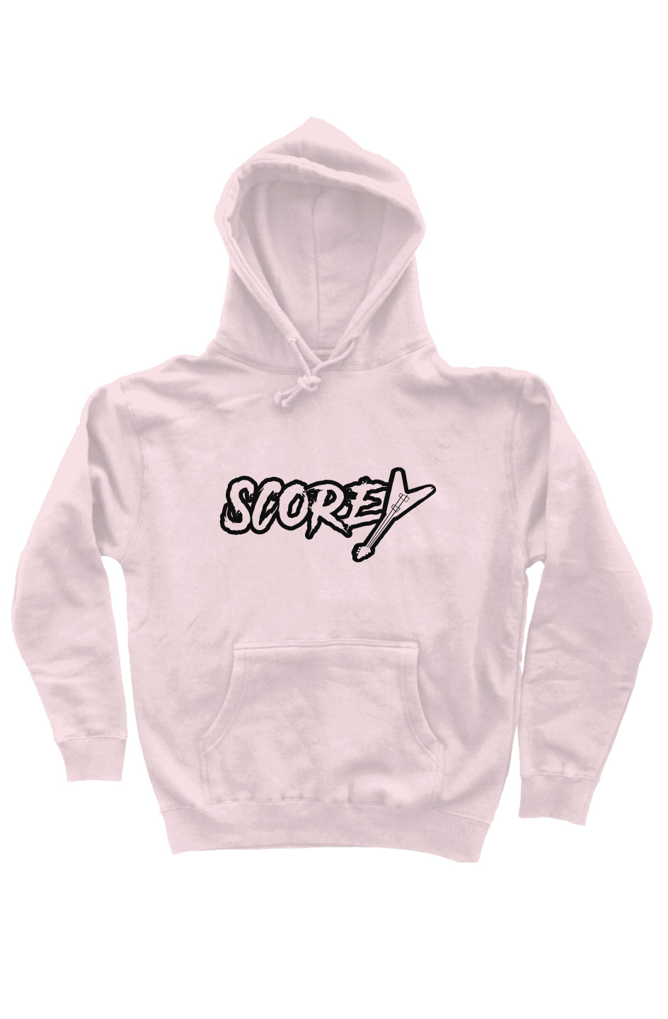 Scorey Light Pink Pullover Hoodie Black Lettering