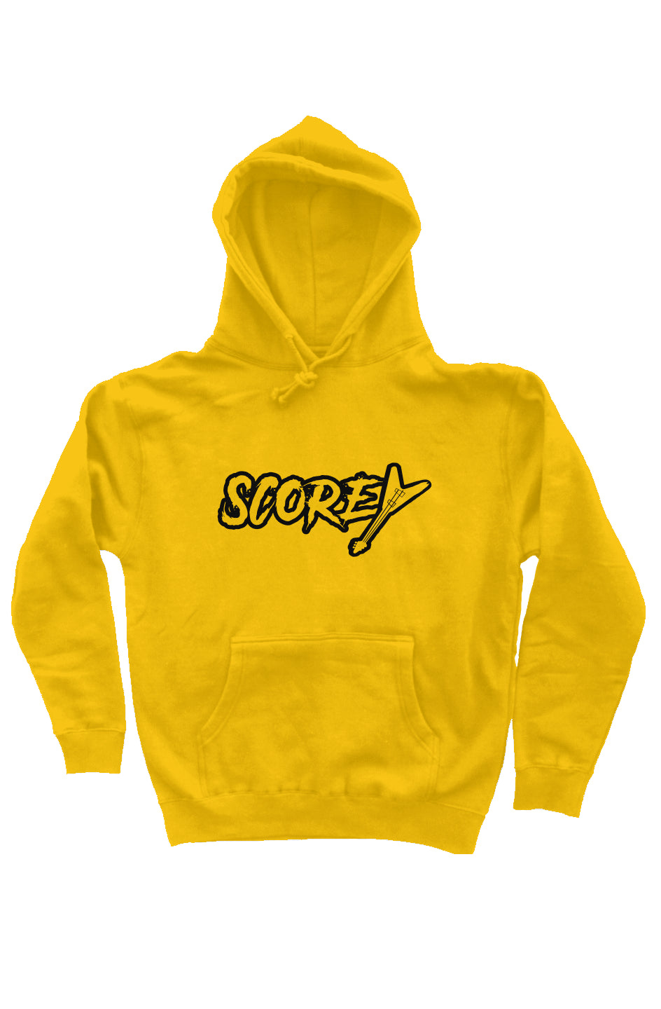 Scorey Gold Pullover Hoodie Black Lettering