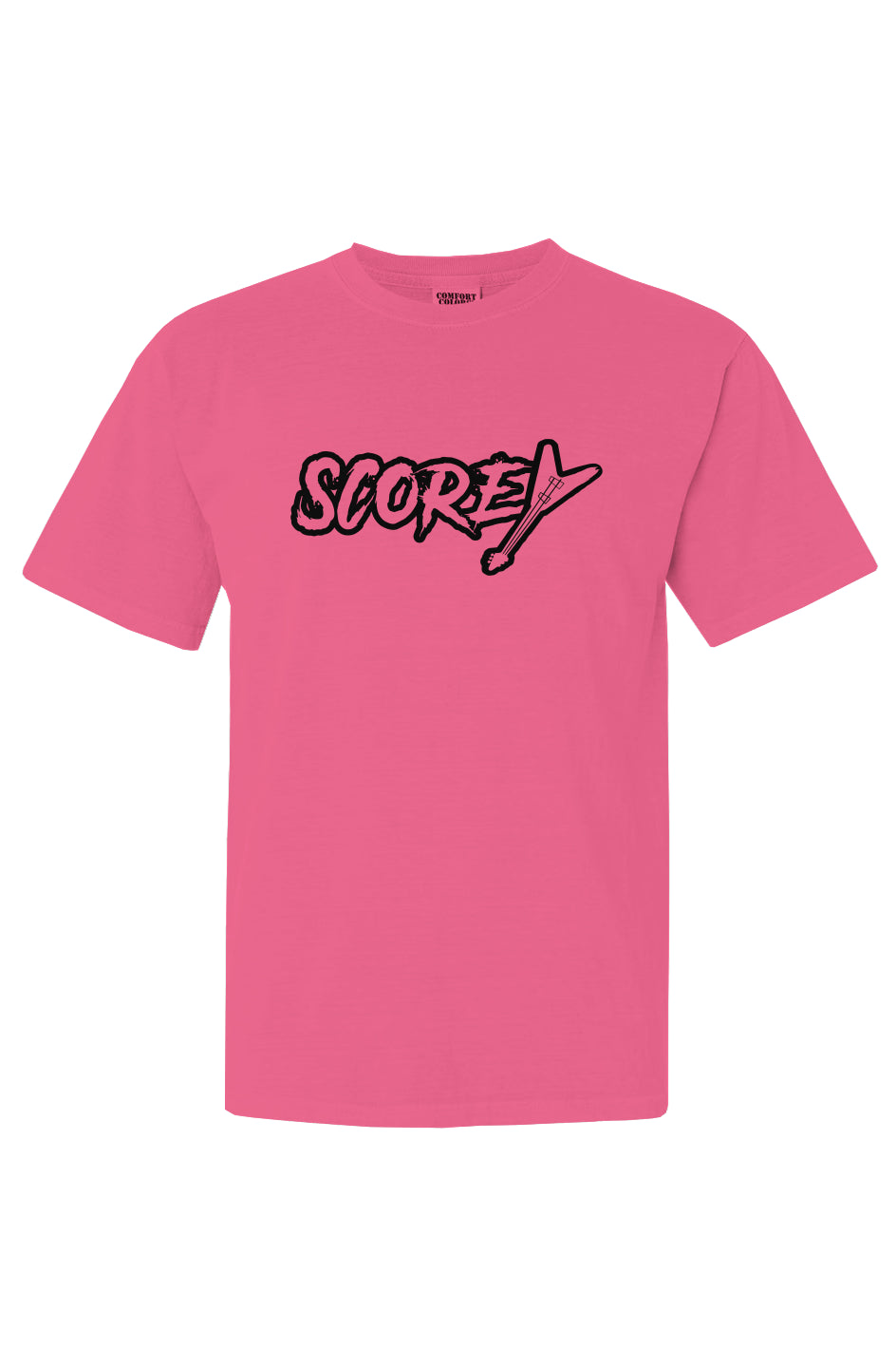 Scorey Logo Shirt Neon Pink/Black Lettering