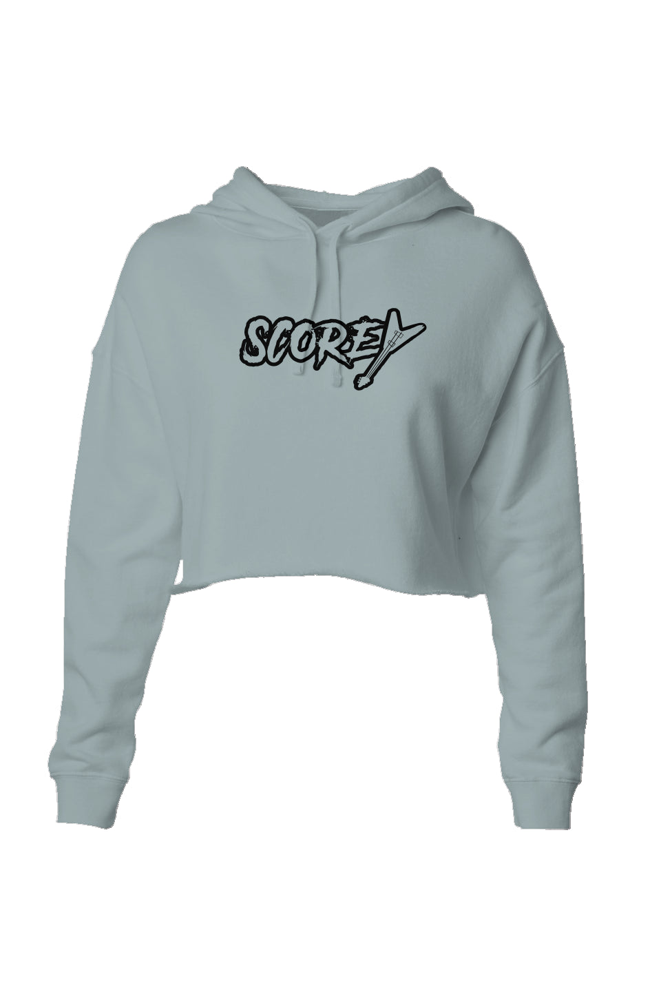 scorey Logo Cropped Hoodie Sage/Black Lettering