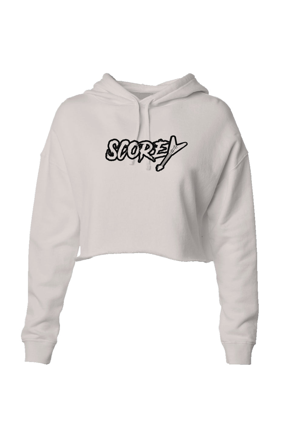 Scorey Logo Cropped Hoodie Bone/Black Lettering